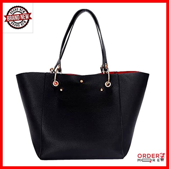 Large Work Tote Bag with Crossbody Strap, Waterproof Vegan  Large Work Tote Bag with Crossbody Strap, Waterproof Vegan Leather, 25L Capacity